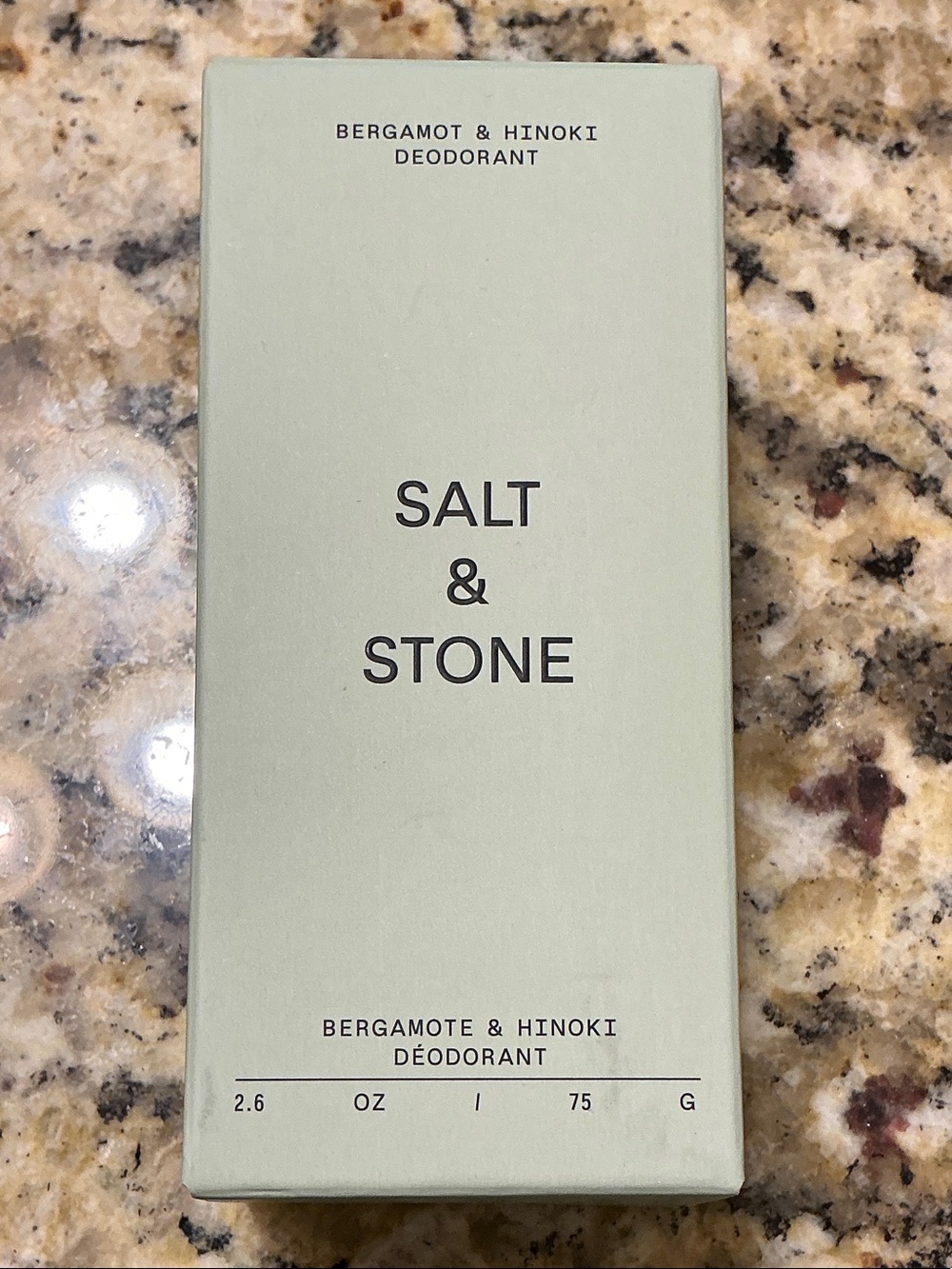 Salt & Stone’s Bergamot & Hinoki Deodorant in Sage Green